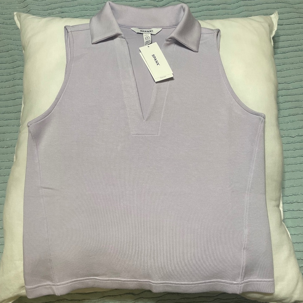 Sold! NWT Spanx Air Essentials Polo Tank Violet Air Light Purple Lavender